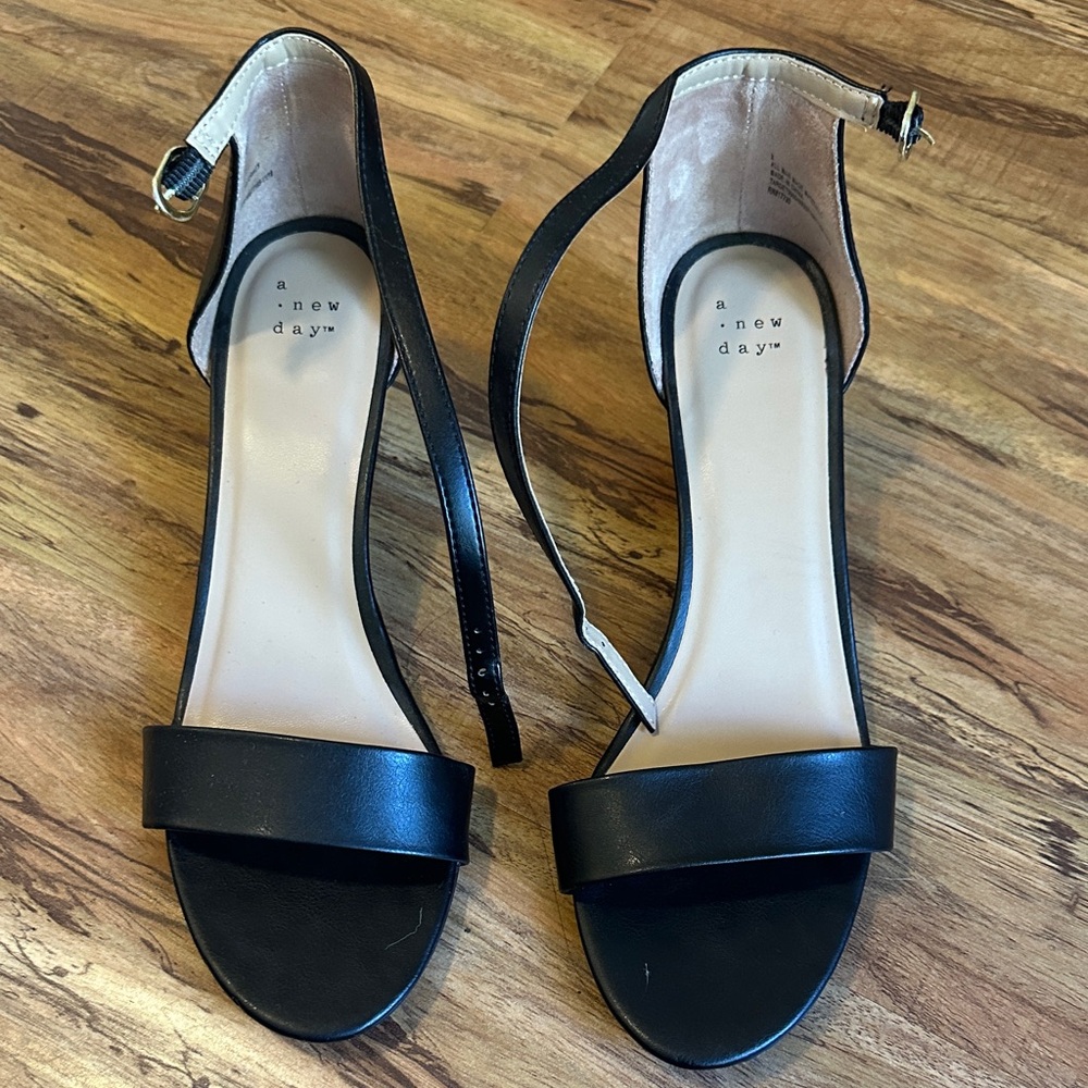A New Day Black Heeled Sandals